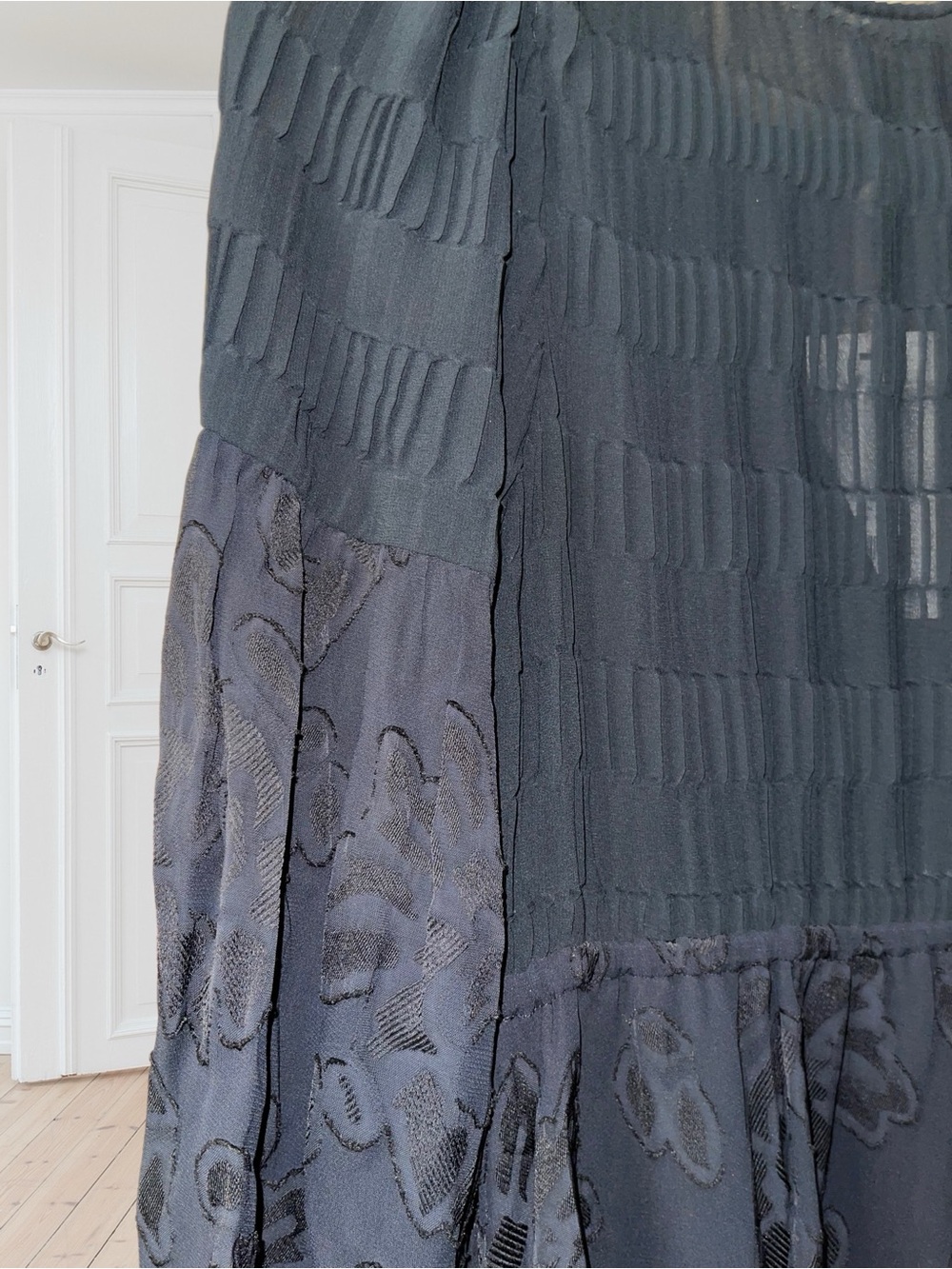 🆕#279~LoveShackFancy Lexia Black Sheer Long Sleeve Maxi Dress,size XS - Picture 4 of 8